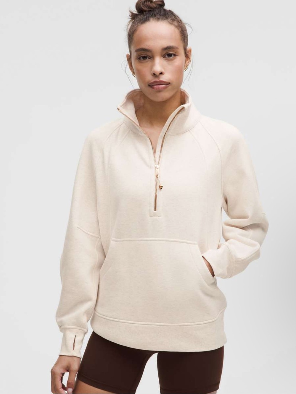 lululemon athletica Cream Half-Zip Pullover Sweater size xs/s